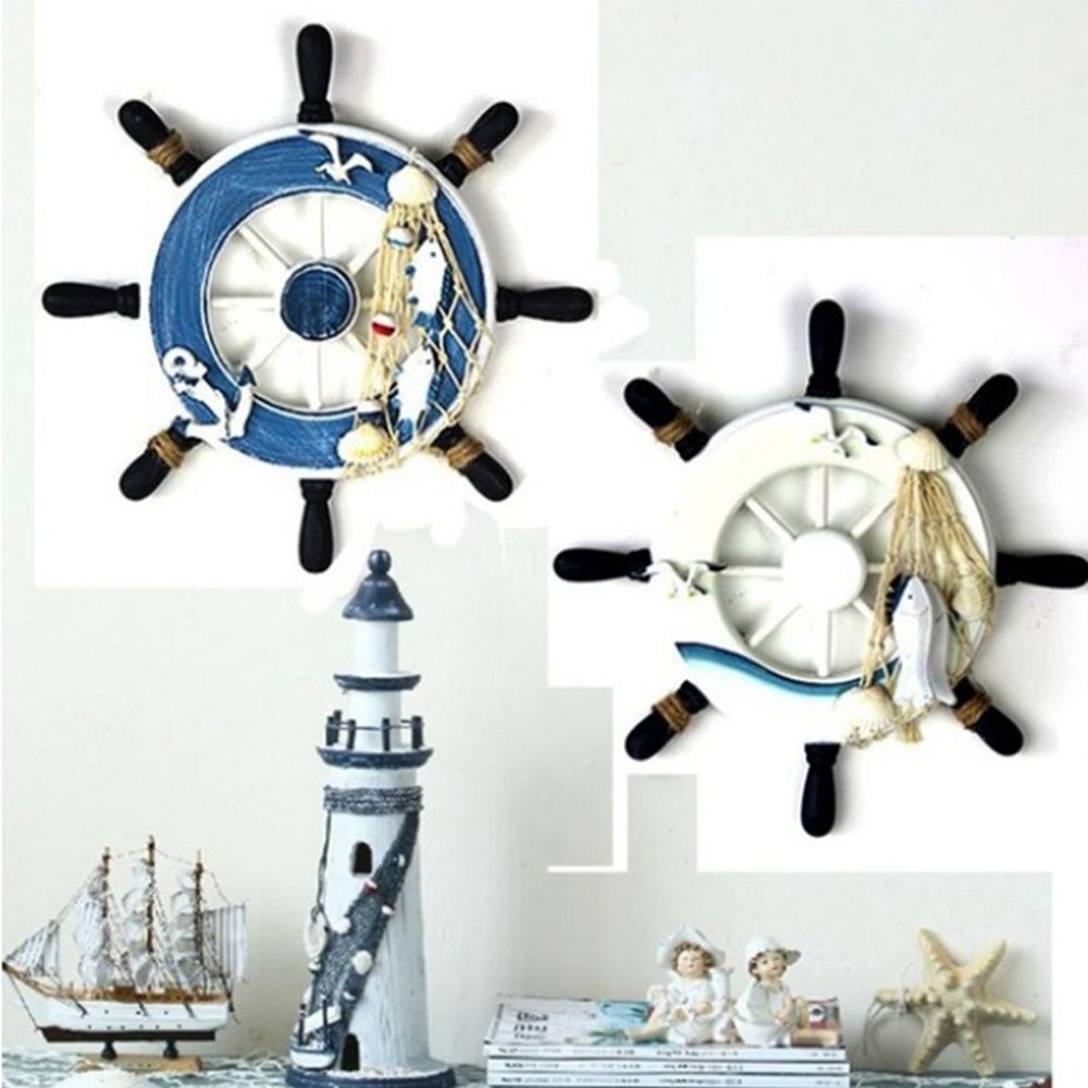 Fishing Boat Steering Wheel - Décoration artisanale de style méditerranéen, art,
